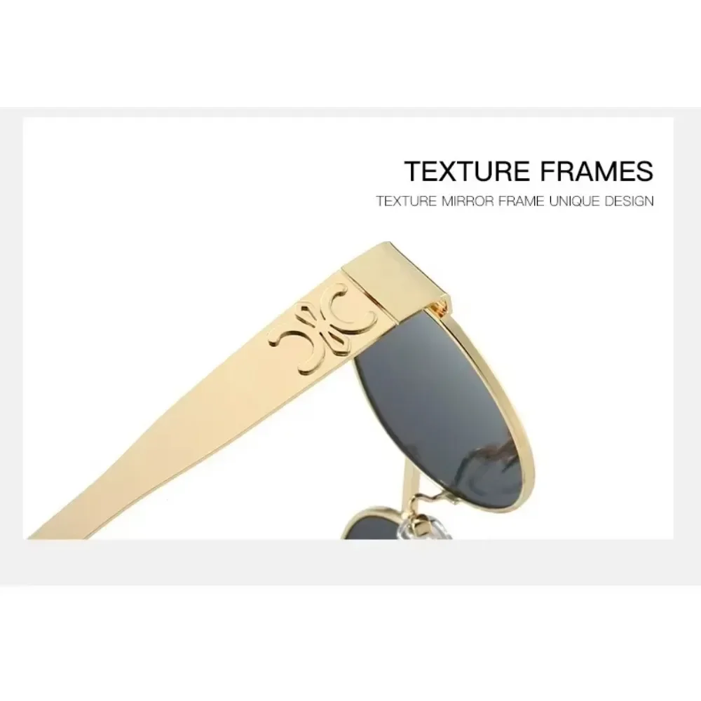 IGSTDRM Luxury Metal Brand Sunglasses for Men and Women Unisex Designer Fashion Sun Glasses Oval Unisex Stylish Eyewear Shades
