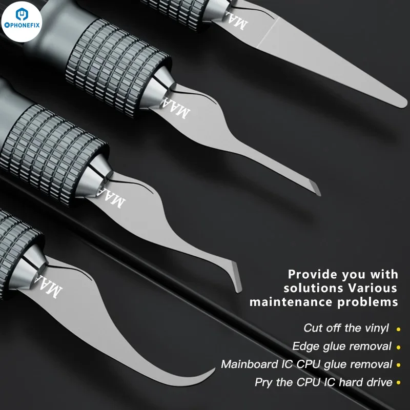 Maant Hand Polished Elastic Blade Professional Glue Removal Knife IC Pad Cleaning Brush BGA IC CHIP Edge Adhesive Removal Tools