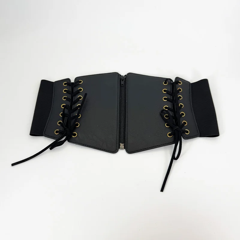 Cinto de espartilho frontal de renda para mulheres punk cinto largo feminino emagrecimento corpo elástico bustier cintura hip hop vestido gótico cinto