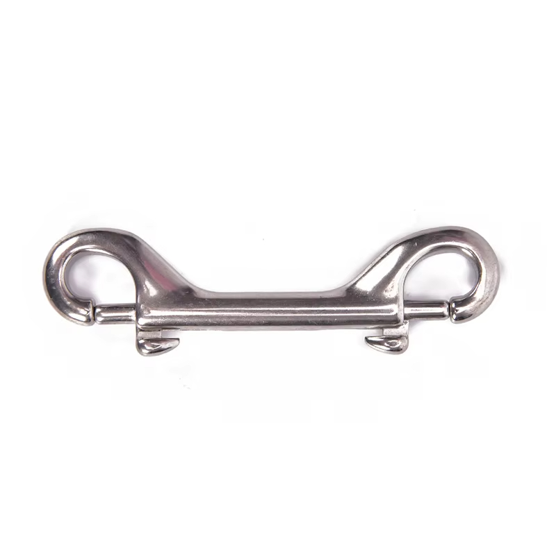 ขนาด 65 มม.90 มม.100 มม.115 มม.Double Ended ดําน้ํา Hook สแตนเลสสตีล Eye Bolt Snap Hook Quick Draw Link Carabiner