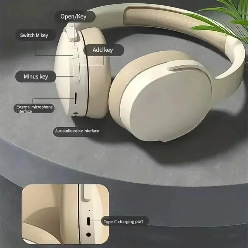 Moda alta fidelidade fones de ouvido estéreo verdadeiro esportes com fones tf/aux leitor música com microfone sem fio bluetooth fones sobre a orelha