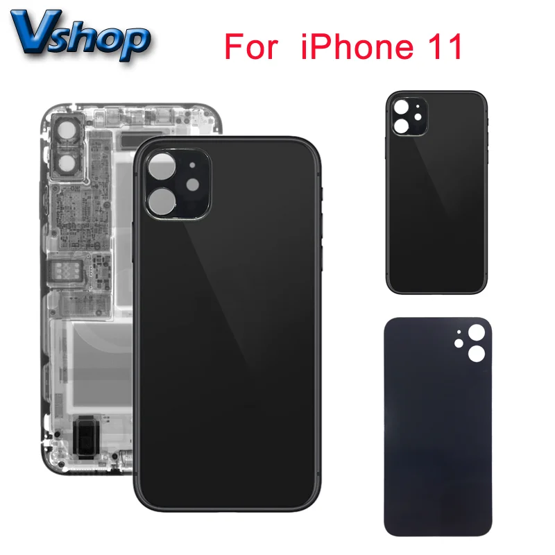 Cubierta trasera de batería de vidrio para piezas de repuesto de teléfono móvil iPhone 11
