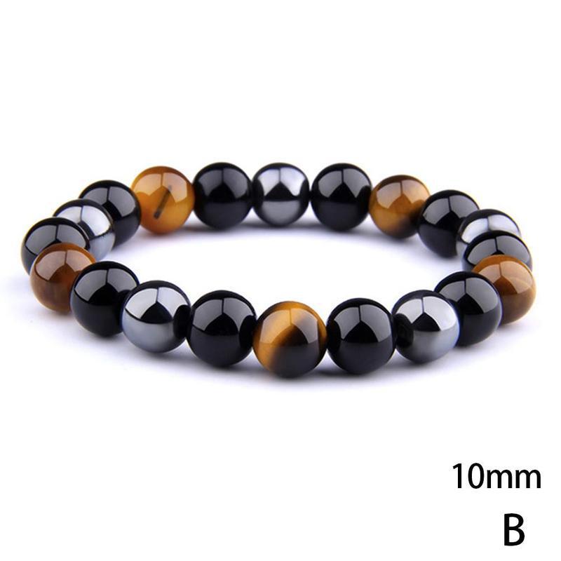 Nuovo braccialetto magnetico in ematite Bracciale da uomo con perline di pietra occhio di tigre Bracciale per coppia Magnete sanitario per donna Aiuta la perdita di peso
