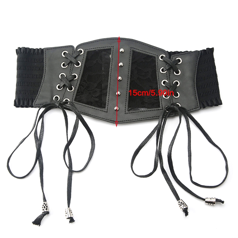Women Clothing Underbust Waist Dress Girdle Black Corset Top Waist Trainer Lace Up Bustier Tops Body Slimming Wide Belts