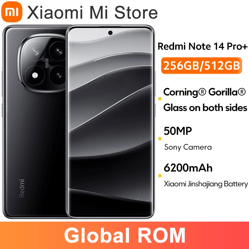 Smartphone Global ROM Redmi Note 14 Pro Plus 5G Snapdragon ®   7s Gen 3 IP68 6,67" 1,5K 120Hz Display 50MP 6200mAh 90W carregamento rápido
