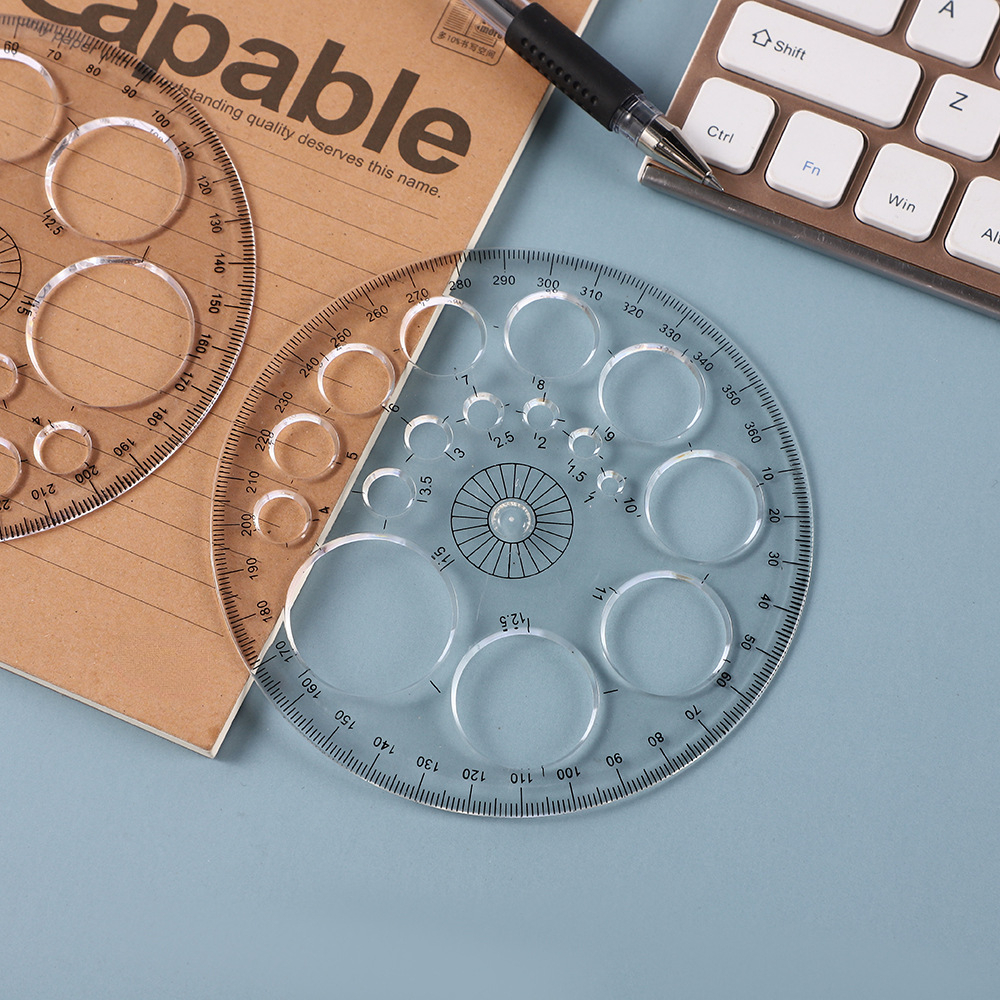 360 ° Drehbarer Winkelmesser, geometrische Vorlage, Lineal, Messung, Kartierung, Zeichenwerkzeuge, Lineal, Schüler, Schule, Schreibwaren