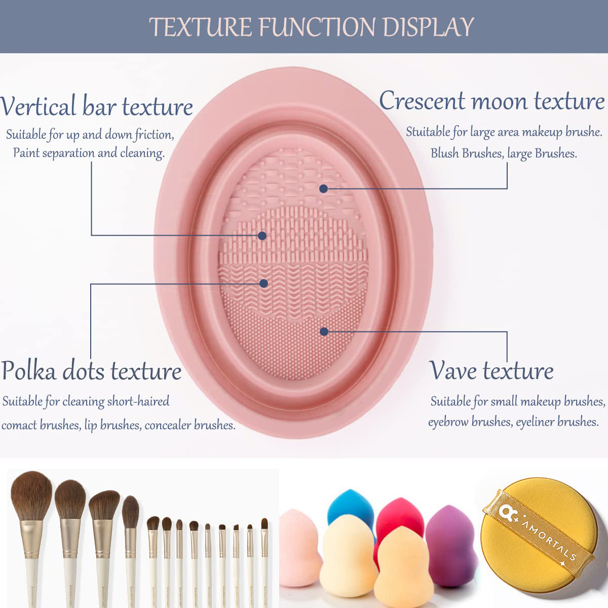 Makeup Brush Puff Cleaning Bowl Silica Gel Foldable Portable Beauty Egg Cleaning Tool For Women