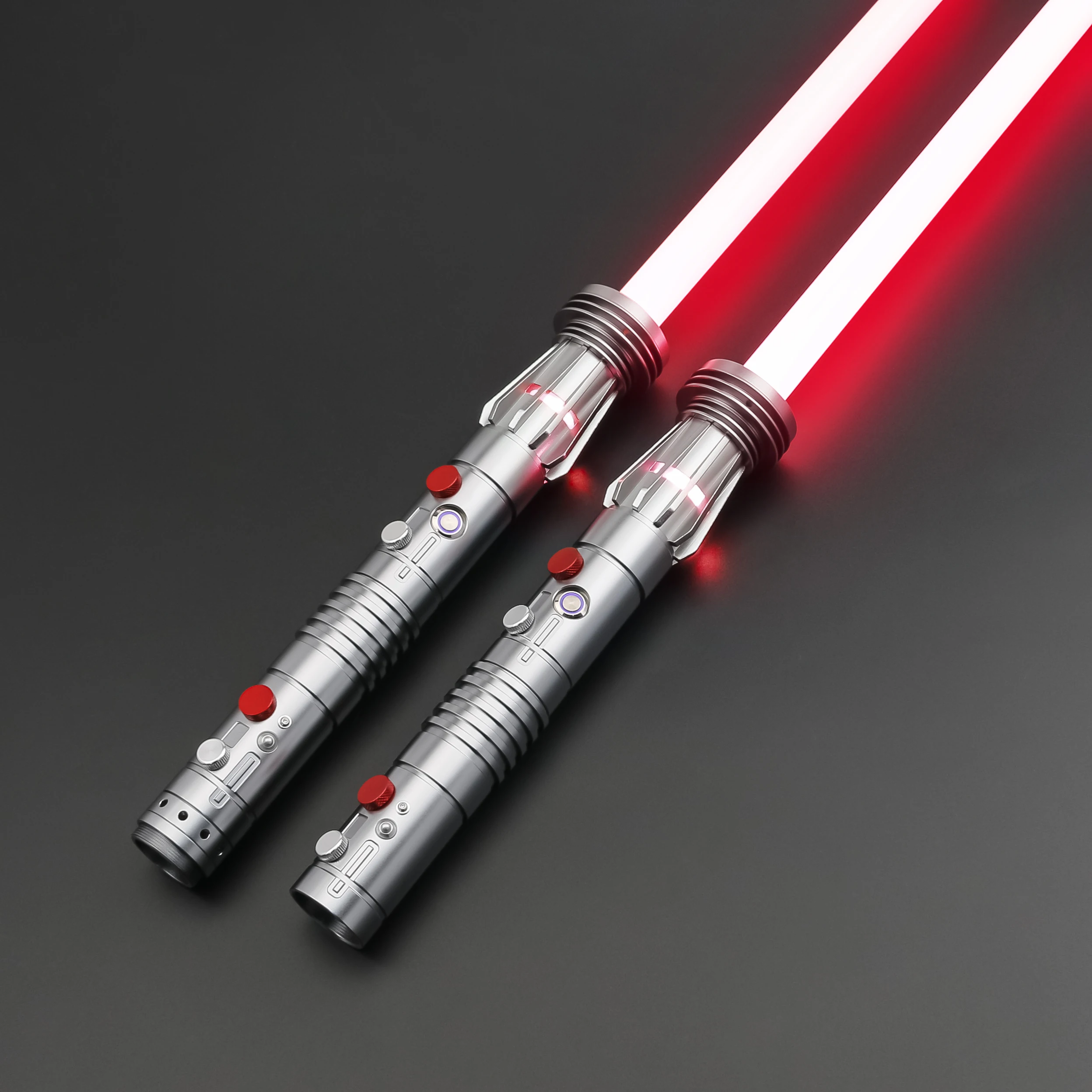 TREX VIP 2 Chiếc Tay Cầm Lưỡi Dao JEDI 16 Âm Thanh Darth Maul Đôi Lightsaber Saber Đồ Chơi Kim Loại Móc Chìa Khóa Kiếm Nhật Sáng Mịn Màng đầm Xòe Thanh Kiếm Laser TXQ