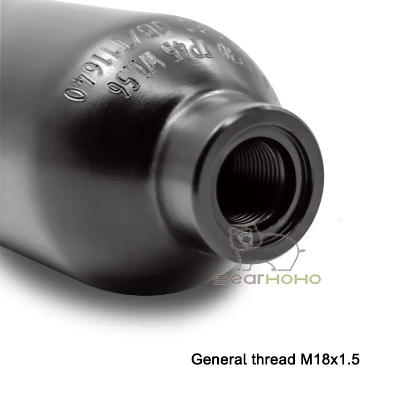 0.25/0.35L/0.45L/0.5L Hàng Không Al Hợp Kim Bộ Ga 30MPA Cao Áp Suất Không Khí Hình Trụ Di Động Tạo Oxy m18 * 1.5 Sợi
