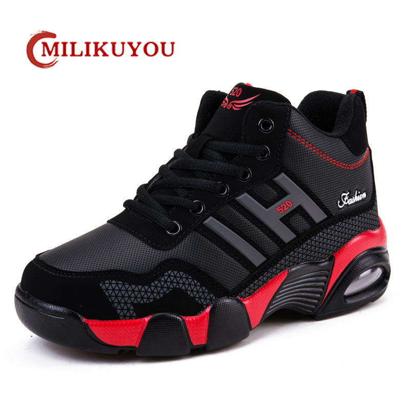 Botas de cuero de invierno para hombre, zapatillas impermeables, zapatos informales cálidos para senderismo y trabajo, antideslizantes de otoño, deportes de senderismo de alta calidad