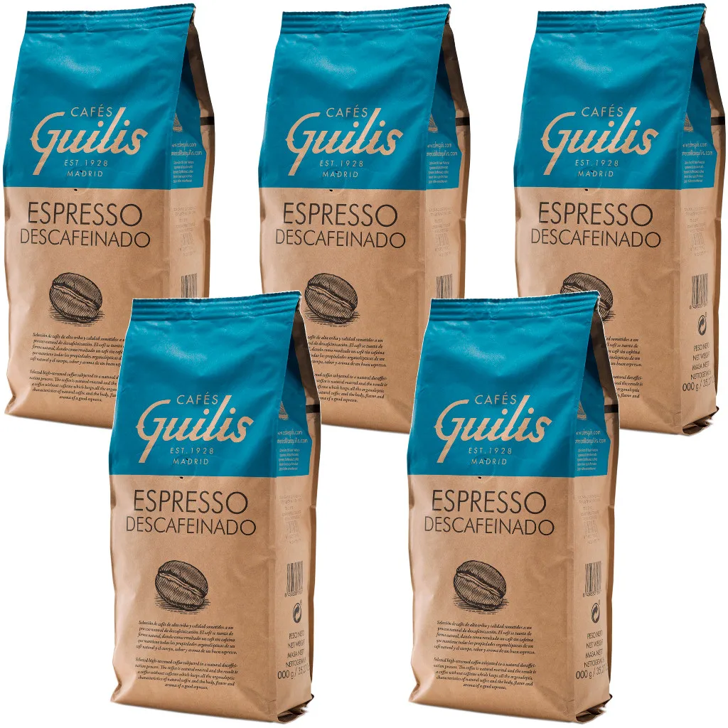 Kawa ziarnista BEZKOFEINOWA Cafeś Guilis zestaw 5kg