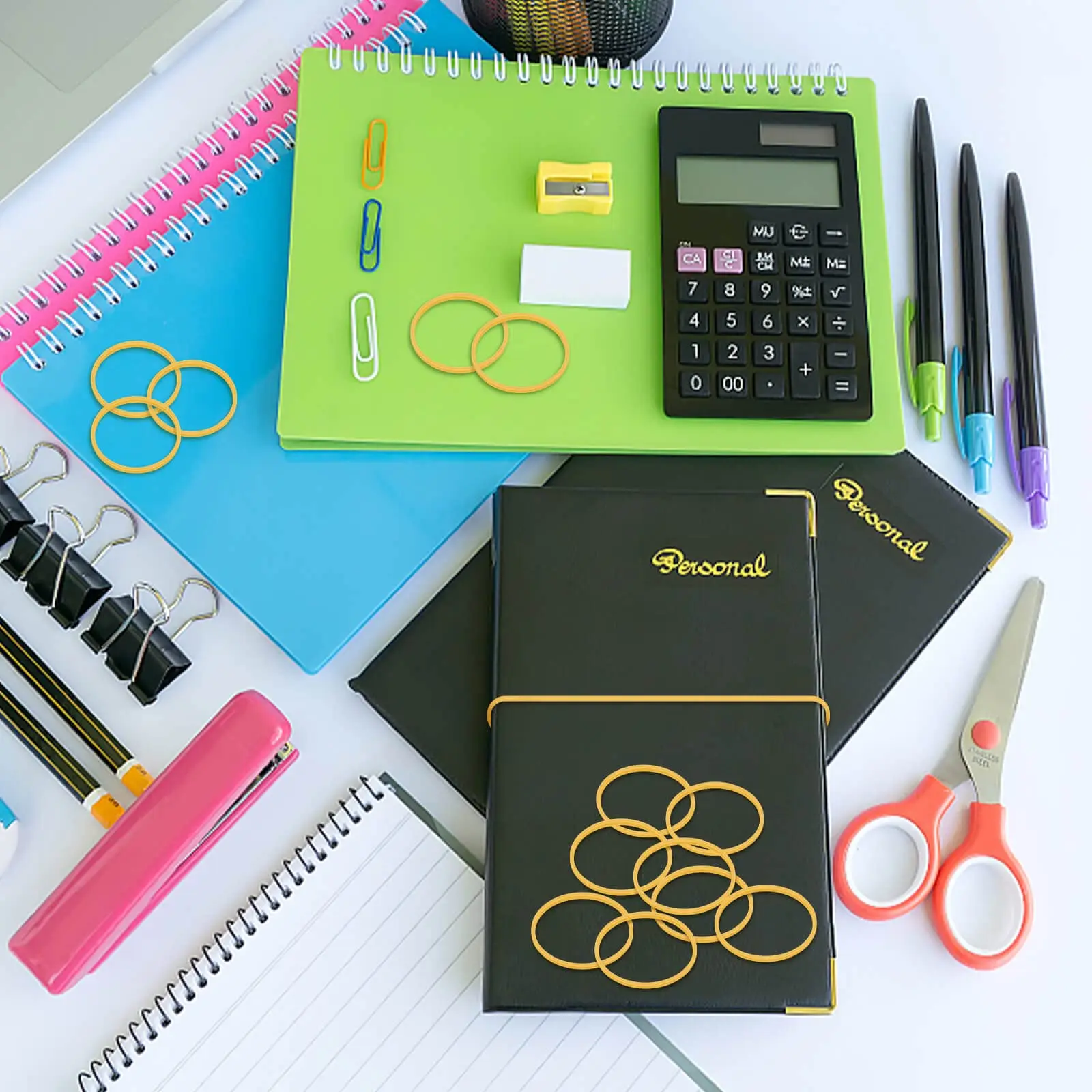 Yellow Rubber Bands for Office & Packaging,40mm Elastic Latex Bands, Assorted Quantities for File Folders, Mail, Money, Bulk Lo