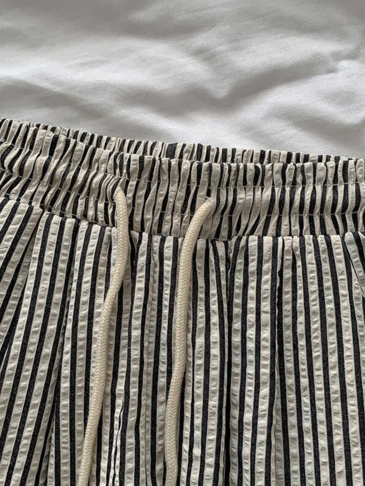 Calças Casuais tradas Estilo Coreano para Mulheres, Verão, Cintura Alta Elástica, Finas, Retas e Longas, Moda para o Dia a...