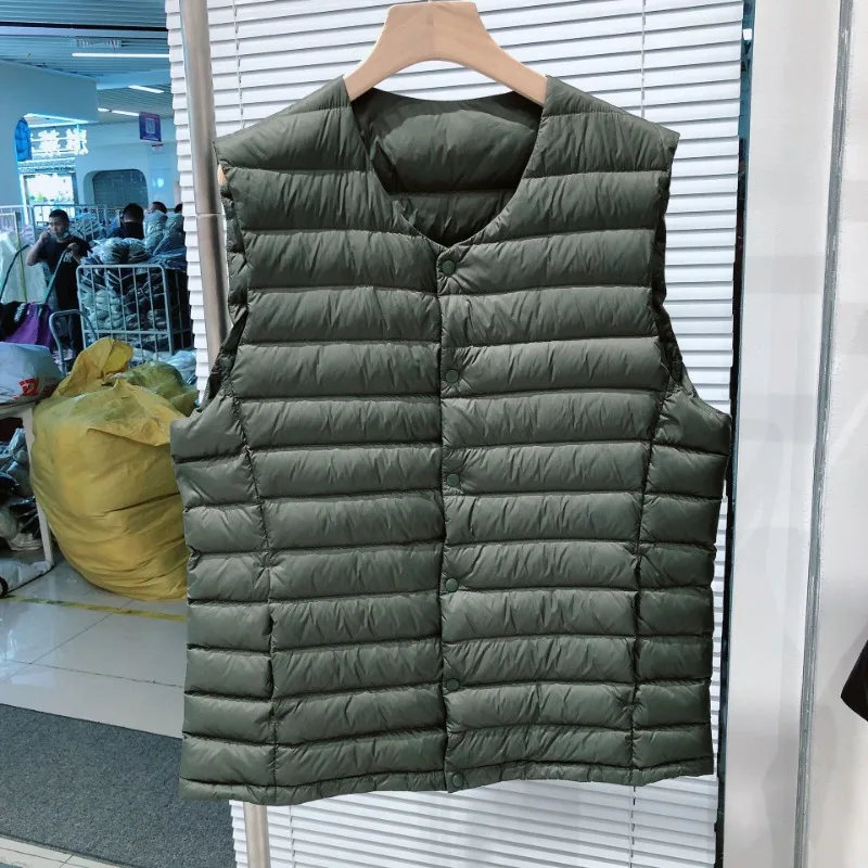 90% weiße Enten Daunen Herren futter ärmellose Jacken neue Herbst Winter leichte packbare O-Ausschnitt variable V-Ausschnitt Herren mantel