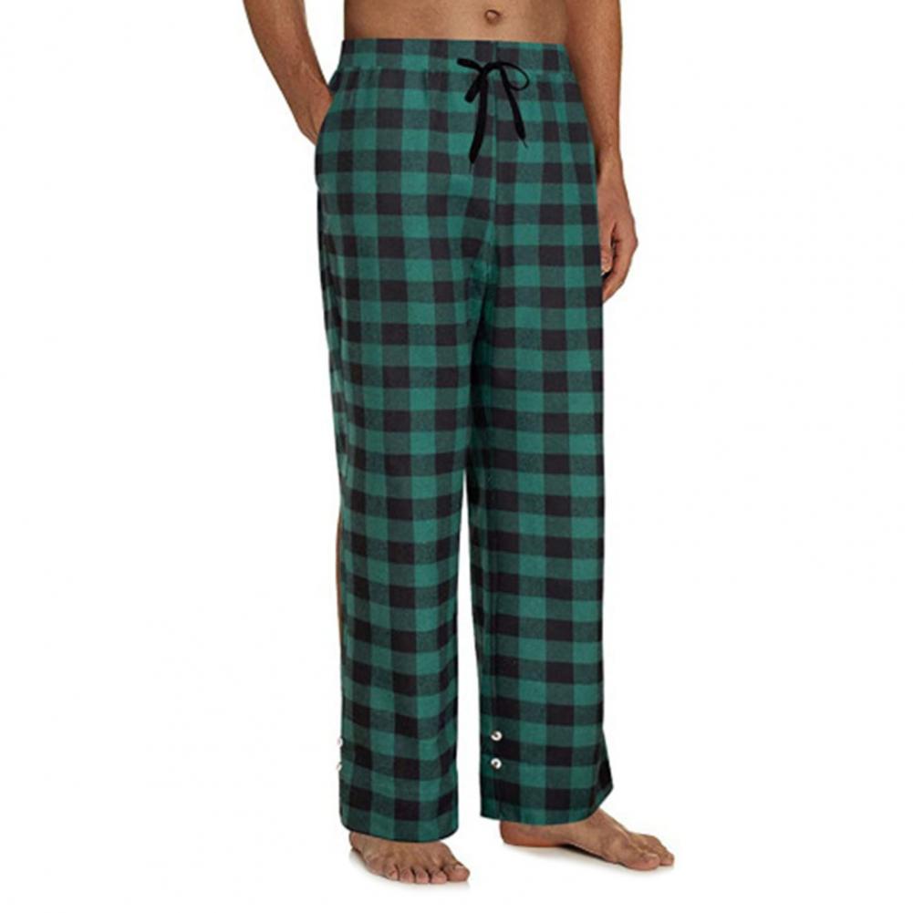 Pantalones de pijama Pantalones de pijama sueltos a cuadros con cordón de cintura elástica para el hogar
