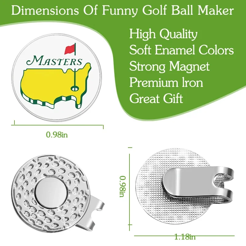 หมวกกอล์ฟคลิป Ball MARKER แม่เหล็กติดกับหมวกการ์ตูนธงรูปแบบเบสบอลหมวกคลิปเครื่องประดับอุปกรณ์เสริมของขวัญ