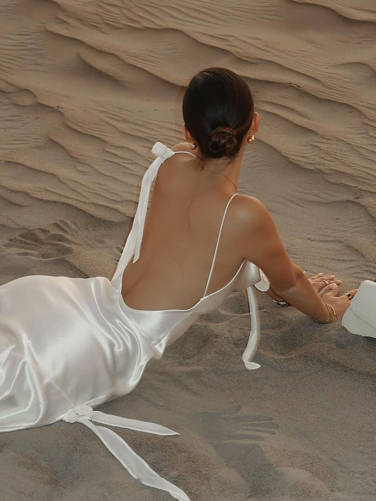 Elegante cor sólida camisola fino ajuste vestido longo mulher moda emenda plissado rendas até vestidos chique senhoras férias praia saia