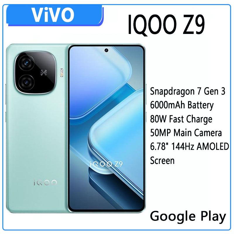 VIVO IQOO Z9 5G Snapdragon 7 Gen 3 Octa Core Smartphone 6,78 "144Hz Pantalla AMOLED 6000 mAh Batería 80W Cargador rápido Cámara de 50MP