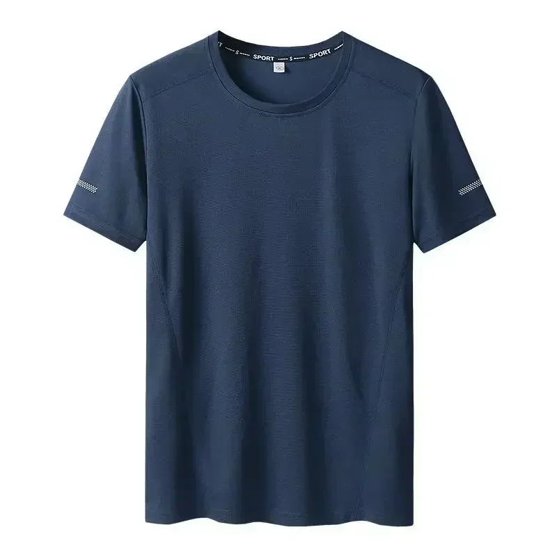 3 個夏のスポーツ Tシャツ男性プラスサイズ 6XL/7XL クイックドライ Tシャツ特大ラウンドネック半袖フィットネスランニング Tシャツ