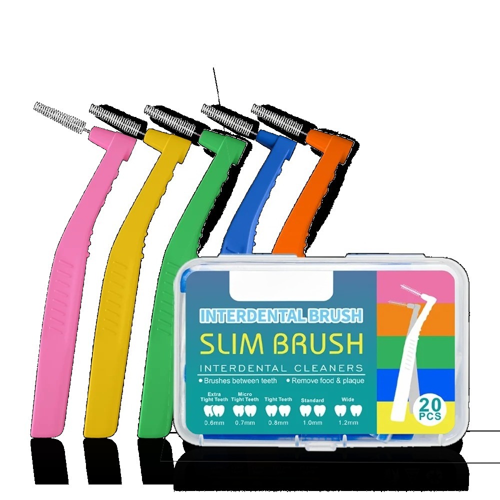 20pcs  Interdental Brush For Dental Orthodontics Clean Between Teeth Cleaning Tools Soft Mini Brush With Dust Cover