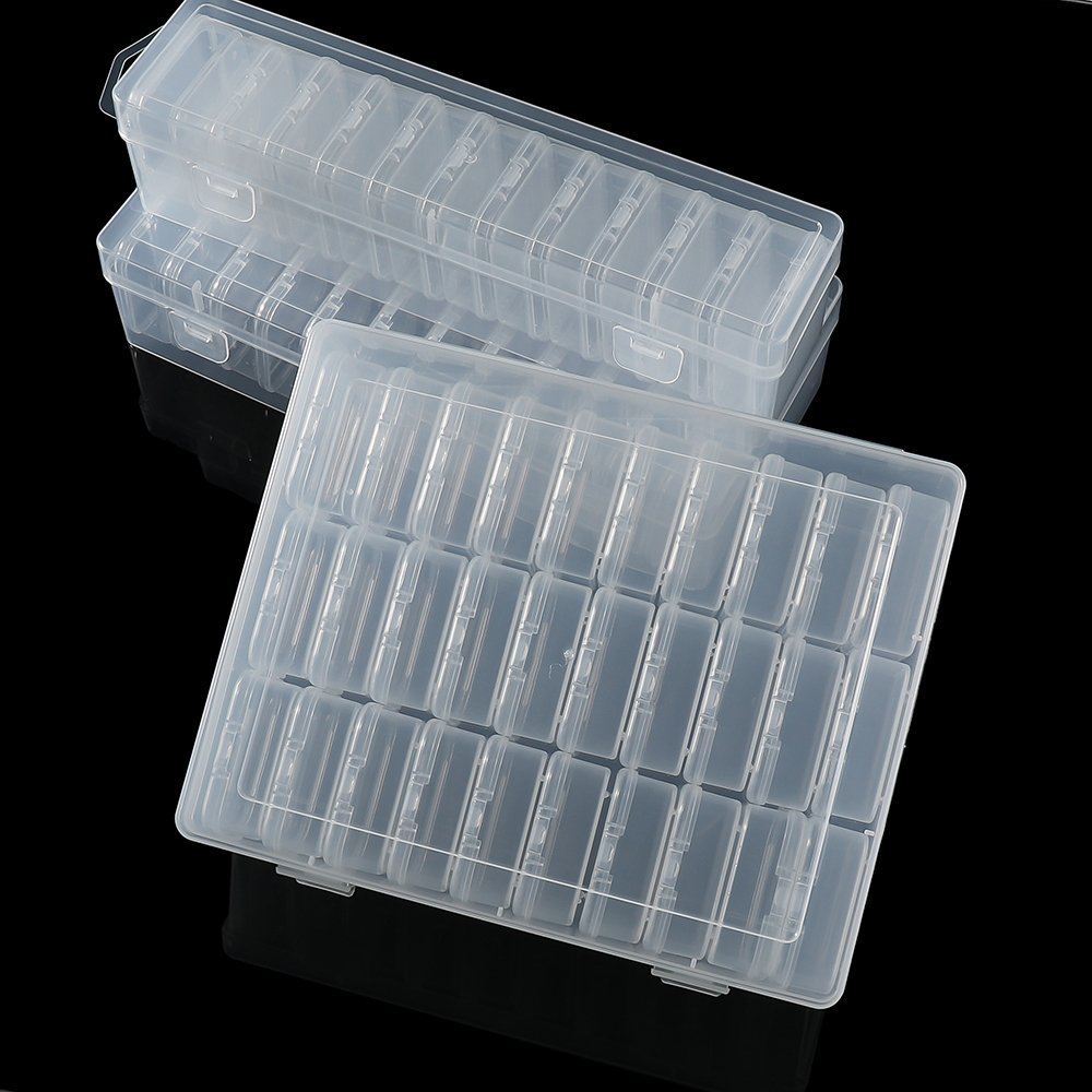 Portable Organizer Box 12/24/30Pcs Small Clear Plastic Bead Storage Containers with Hinged Lid for Storage Small Crafts Jewelry