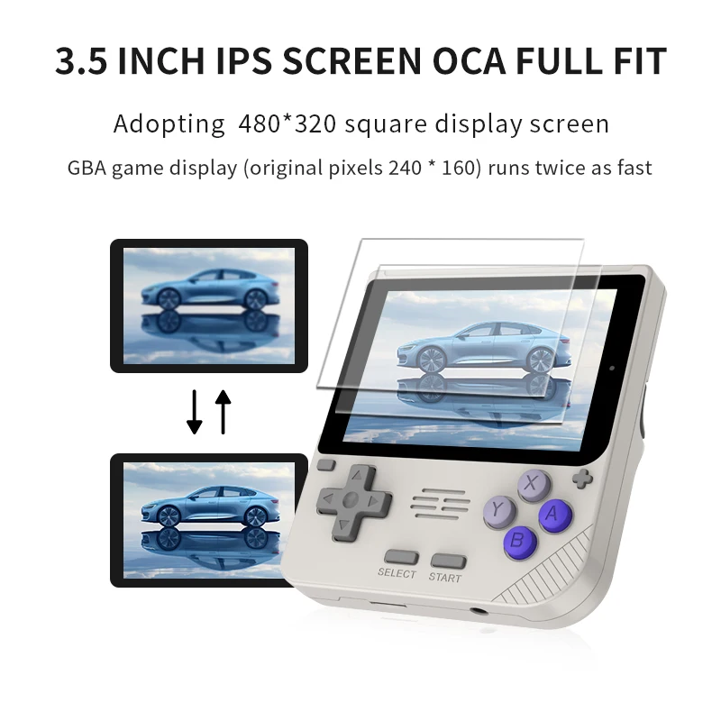 POWKIDDY-V10ポータブルゲームコンソール,3.5インチ,ips oca,フルスクリーン,レトロなopendinglinux,子供向けギフト,新品,480x320