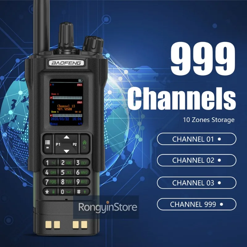 Baofeng DM-32 com coldre de cinto rádio dmr walkie talkie digital gps aprs 999 canais modo duplo analógico slot de tempo duplo para caminhadas