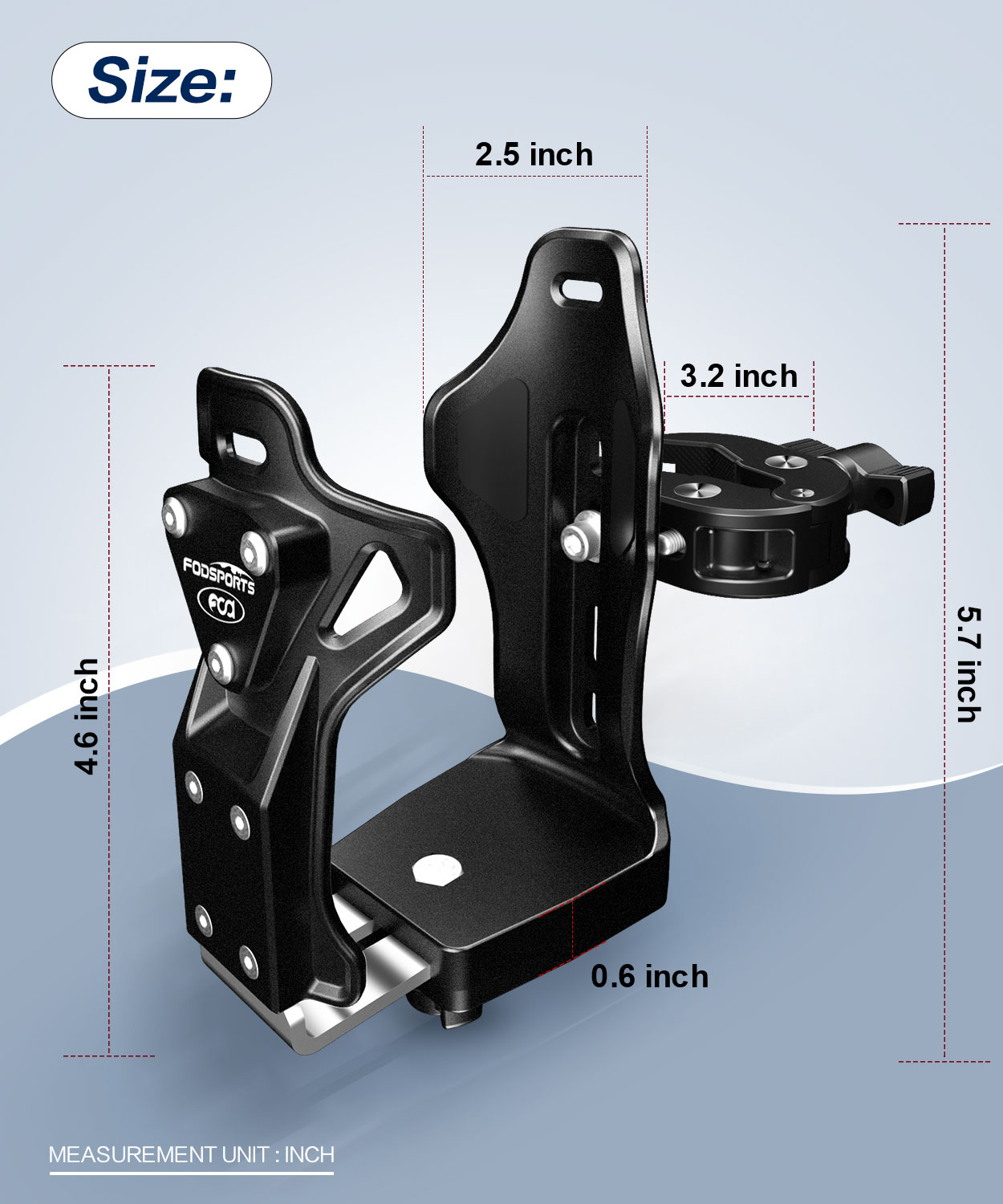 Fodsports Motorcycle Cup Holder Upgraded ATV Water Cup Holder Bicycle Bottle Holder 360° Rotatable Adjustable Motorcycle Supplie