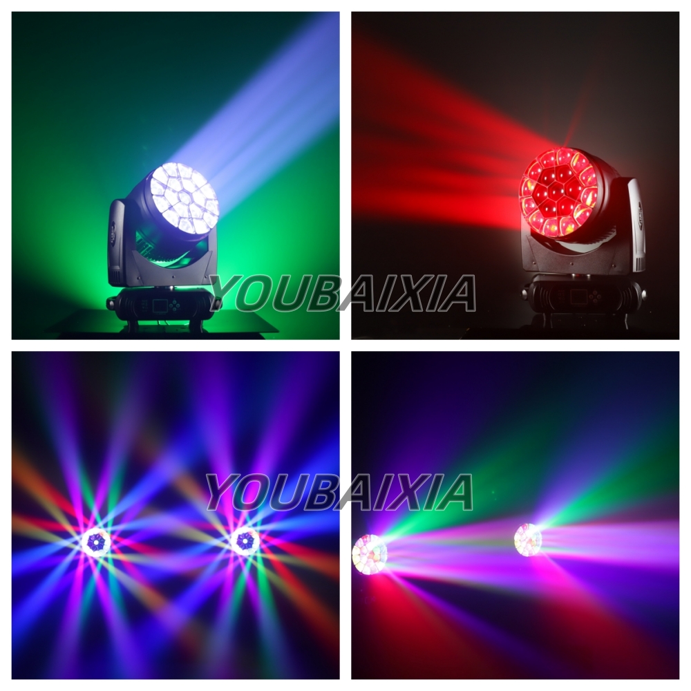 2PZ/LED Strahl + Waschen Große Bienen Augen 19x40W RGBW Zoom Moving Head Beleuchtung DJ Disco bühne Effekt Ausrüstung