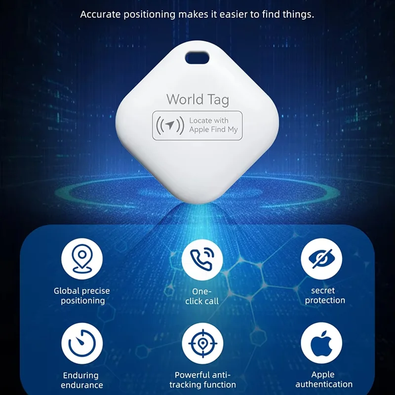 Mini GPS Tracker Smart Tag Compatible with iOS Find My APP Global Locator Anti-lost Finder for Car Pet Keys Wallet Suitcase iTag