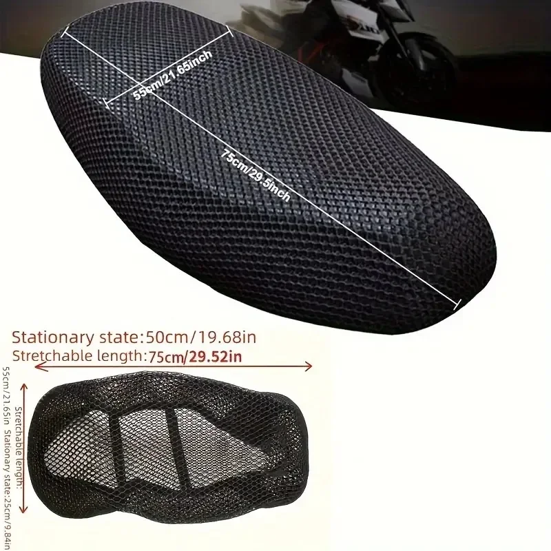 Coprisedile moto-rete traspirante spessa per scooter, moto, protezione solare cuscini per sedili moto in polietilene