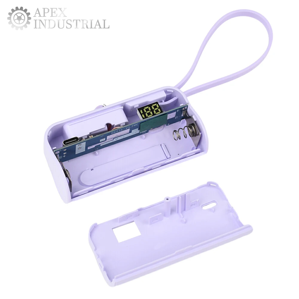 Мини 1x21700 Power Bank, чехол для зарядного устройства, капсульный мобильный аккумулятор, чехол «сделай сам», USB Type-C ярких цветов для сотового IPhone