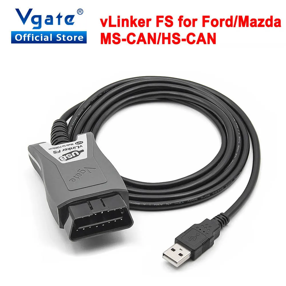 Vgate vLinker FS ELM327 Pour Ford FORScan HS/MS-CAN ORME 327 OBD 2 OBD2 Scanner Diagnostique De Voiture Outils D'interface OBDII Pour Mazda