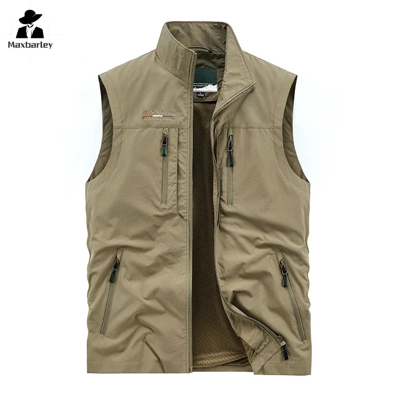 Ärmellose Jacke Weste Herren 2024, Sommer-Cargo-Kletter-Jagdweste, Outdoor-Fotograf, Angelweste, Camping-Arbeitskleidung