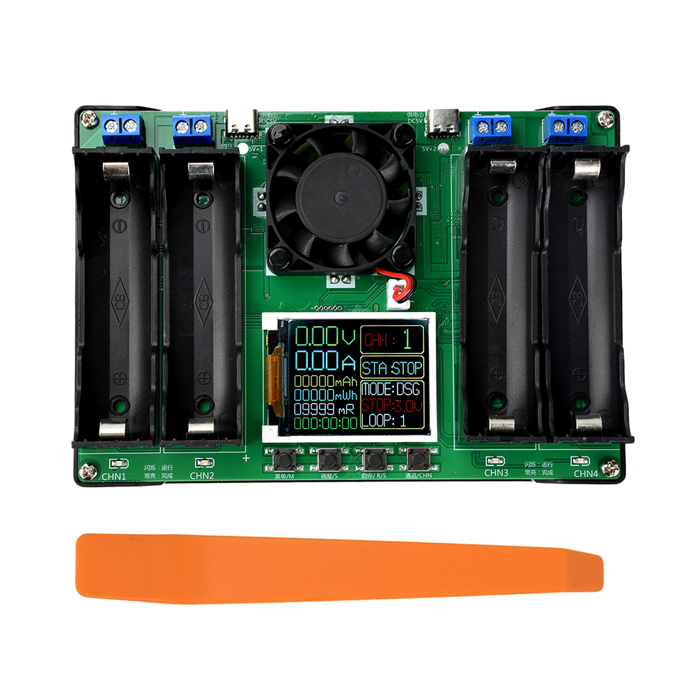 Probador de capacidad de batería y resistencia interna 18650 de cuatro canales, módulo de carga y descarga automática, probador de carga electrónica