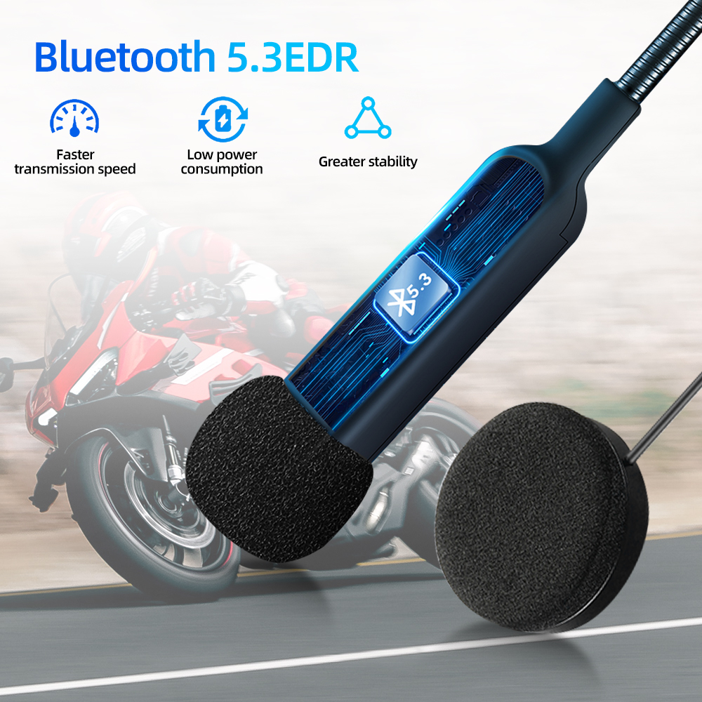 BT30 Bluetooth Motorcycle Helmet Headset BT5.3 Wireless Riding Headphone Anti-interference Motor Bike Handsfree Skiing Earphone