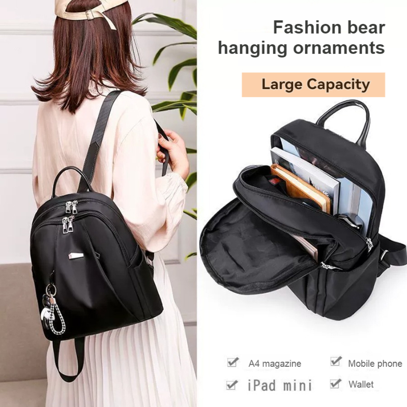 Mochila estilo callejero de moda para mujer - Mochila escolar de tela Oxford para adolescentes