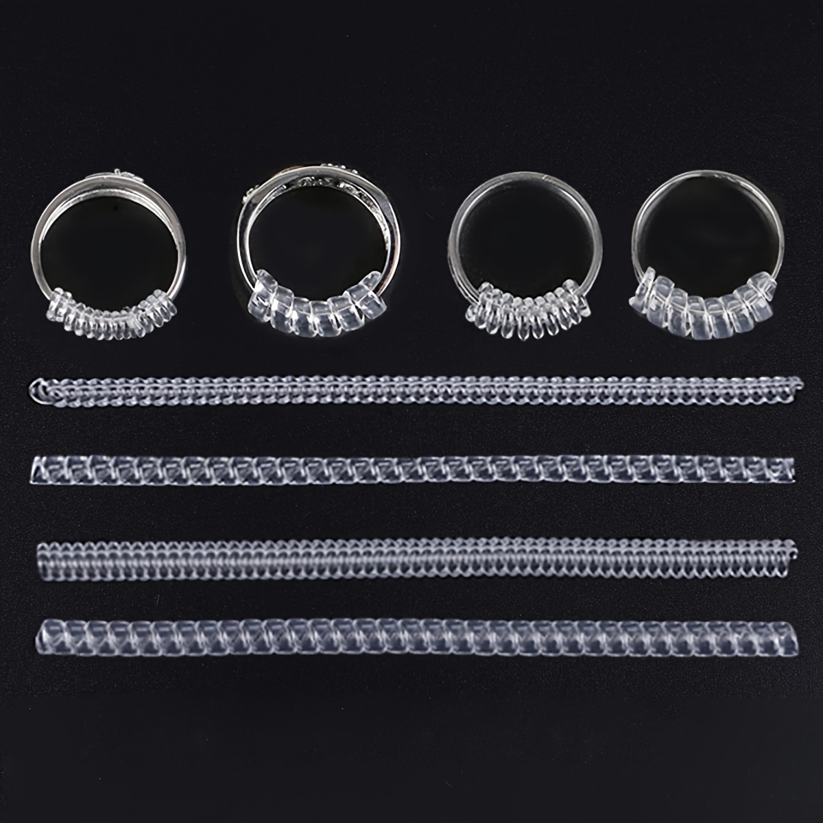 4pcs Invisible Ring Size Adjuster For Loose Rings,  Ring Protection Adjuster, Spiral Ring Gasket Jewelry Fastener is Suitable