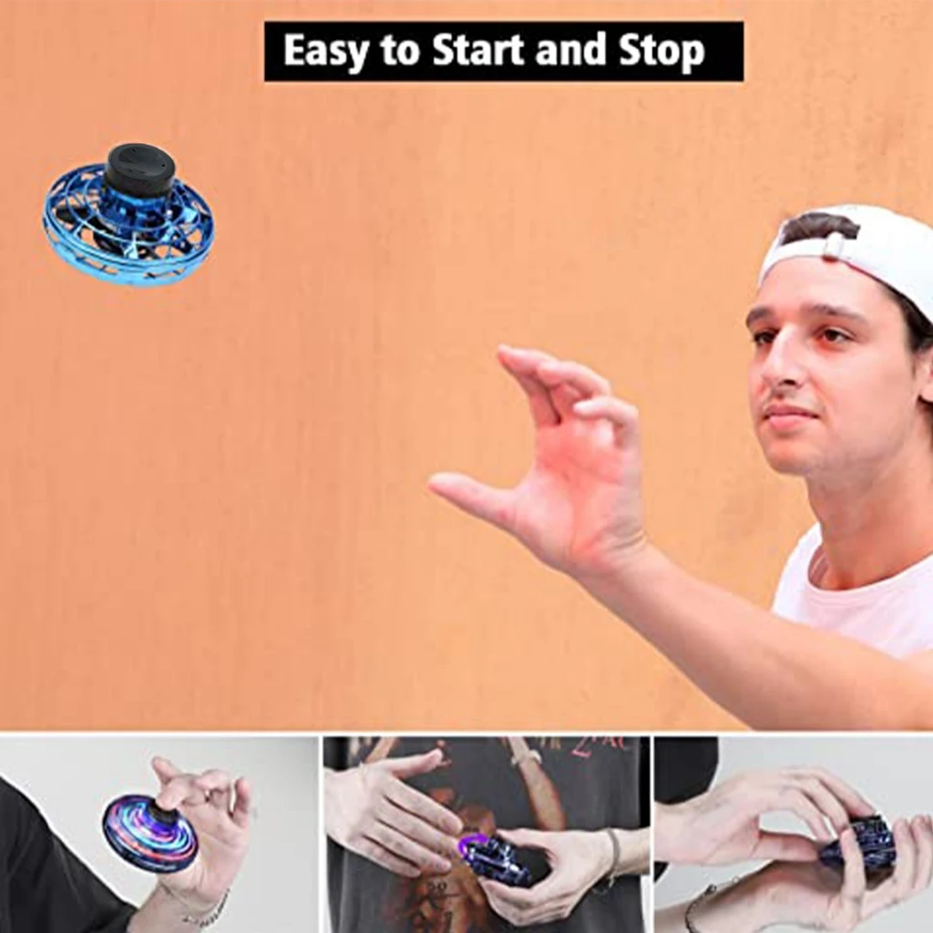 NEUE LED Flying UFO Spinner Fingertip, Upgrade Flight Helicopter Gyro Flyorb Hover Ball, Mini Drone Flugzeug Spielzeug, Weihnachtsgeschenk