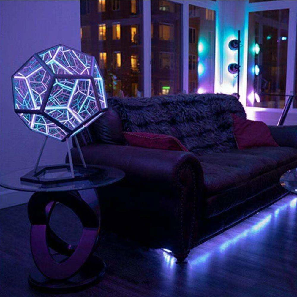 2024 kreative 3d Unendlichkeit Dodekaeder kreative coole Farbe Kunst Nachtlicht Weihnachts dekoration Lichter Traum licht