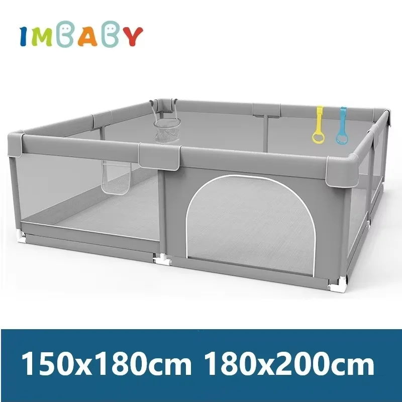 Детский манеж IMBABY, светло-серый забор для младенцев, 150x180, детская игровая площадка 180x200, занятия для ребенка, большой защитный забор для сухого бассейна