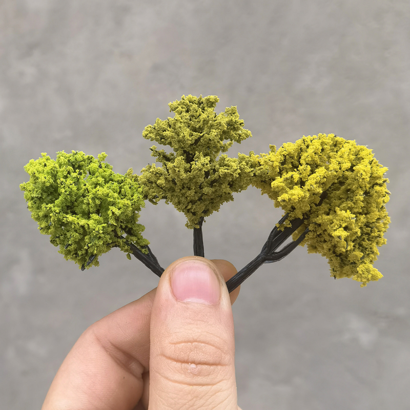 100 Stück Miniatur-Simulations modell Baum verwelkt gelb Baum pulver Diorama Herbst baum Modell Feld Landschaft Zug Eisenbahn Layout