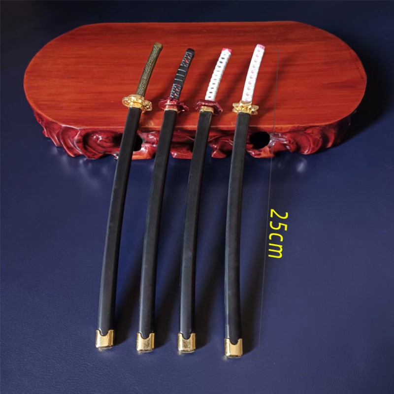 25 centimetri Demone Slayer Katana Spade Della Lega Kimetsu No Yaiba Spada di Formato Reale Anime Giapponese Samurai Cosplay Puntelli Decorazione Della Casa