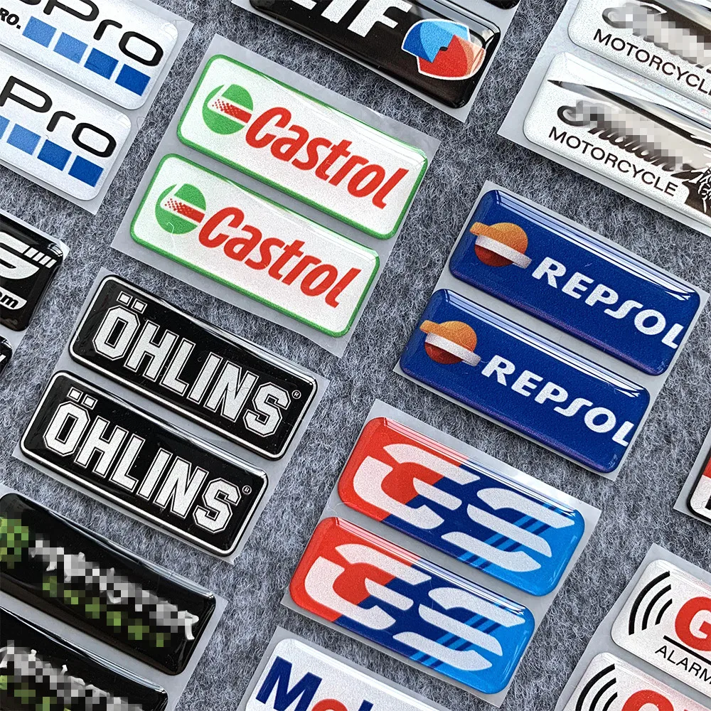 Motorcycle  Epoxy Reflective Sticker OHLINS Castrol Gopro Elf Sponsor Emblem Camera Helmet Decal for BMW GS RR Motorsports
