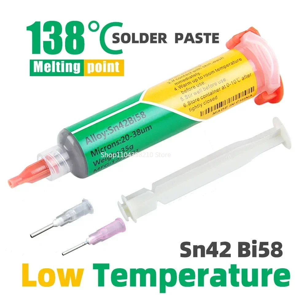 Solder Paste ตะกั่วบัดกรี Flux Paste PCB ซ่อมวงจรซ่อมอุณหภูมิสูง Solder Low-Melt Alloy เตาอบ Reflow ลูกบัดกรี