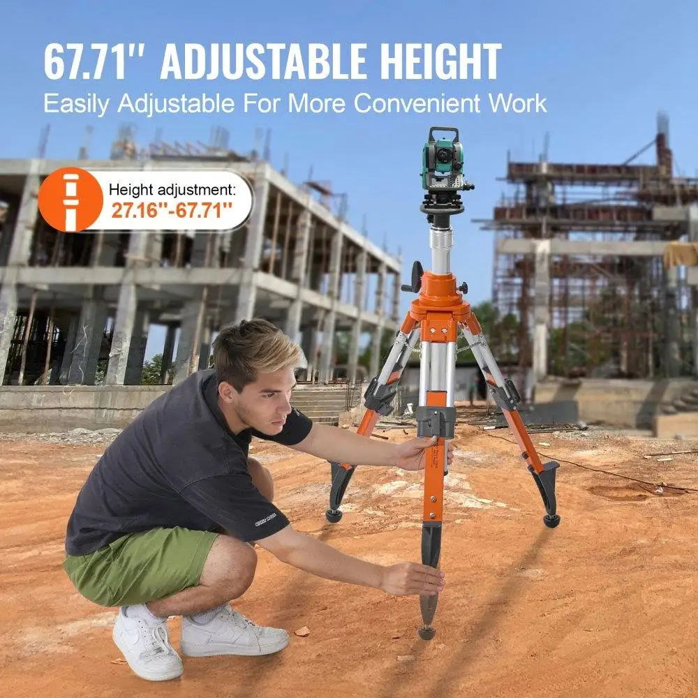 Adjustable Height Tripod Leveling Stand for Ladders & Scaffolding 27.16 to 67.71 Inches with 5/8-11 Thread Home Improvement Tool