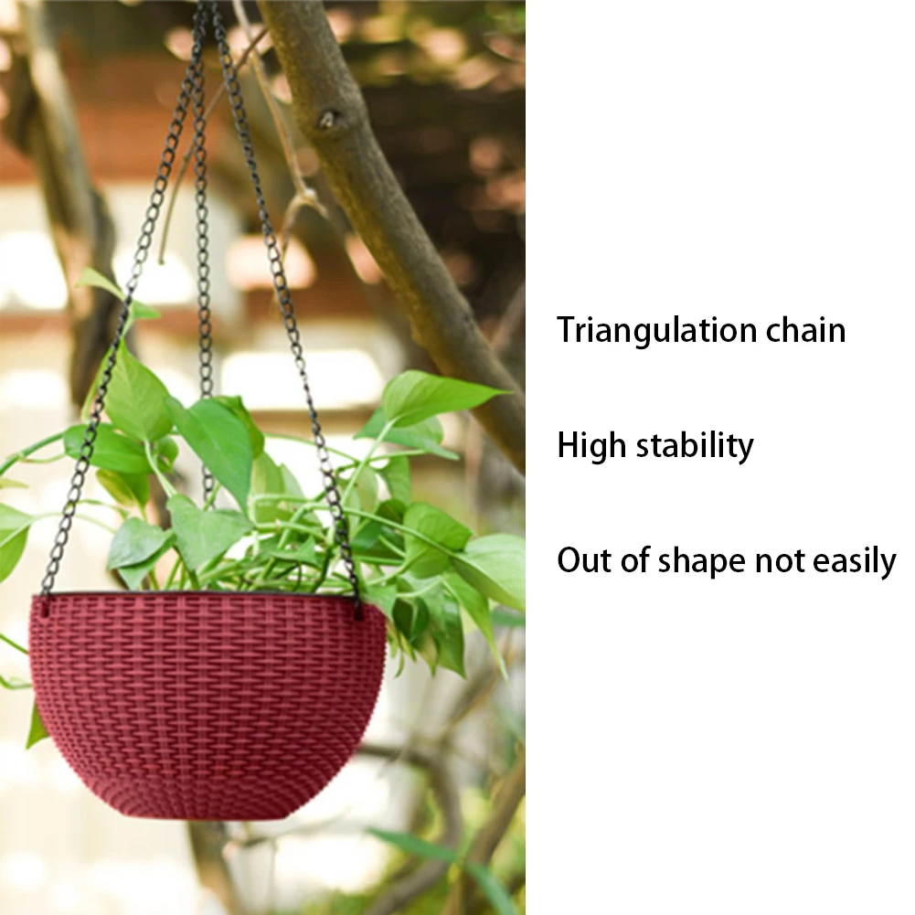 40 cm Nachahmung Rattan Hängenden Korb Blumentopf Kette Mit 3 Haken Becken Hydrokultur Pflanzen Pflanze Wachsen Becken Hause garten Dekor