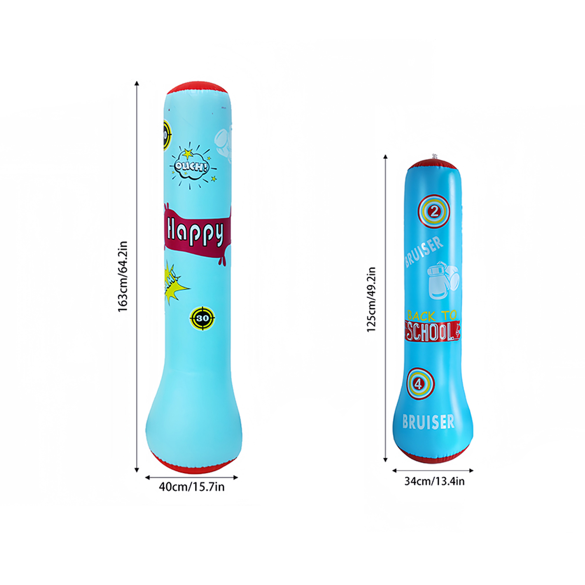 Coluna de boxe infantil espessada em PVC, inflável para adolescentes. Saco de boxe fitness que não caiu. Adicionar areia e água