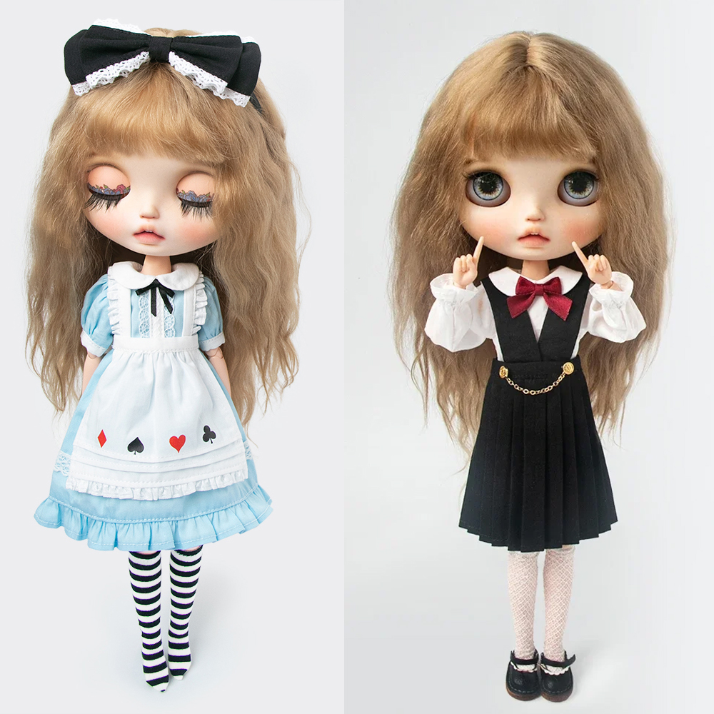Одежда Blyth, кружевное винтажное платье, рубашка, плиссированная юбка, униформа, комплект юбки горничной, костюм Ymy Licca Azones Ob22 24 27, аксессуары для кукол