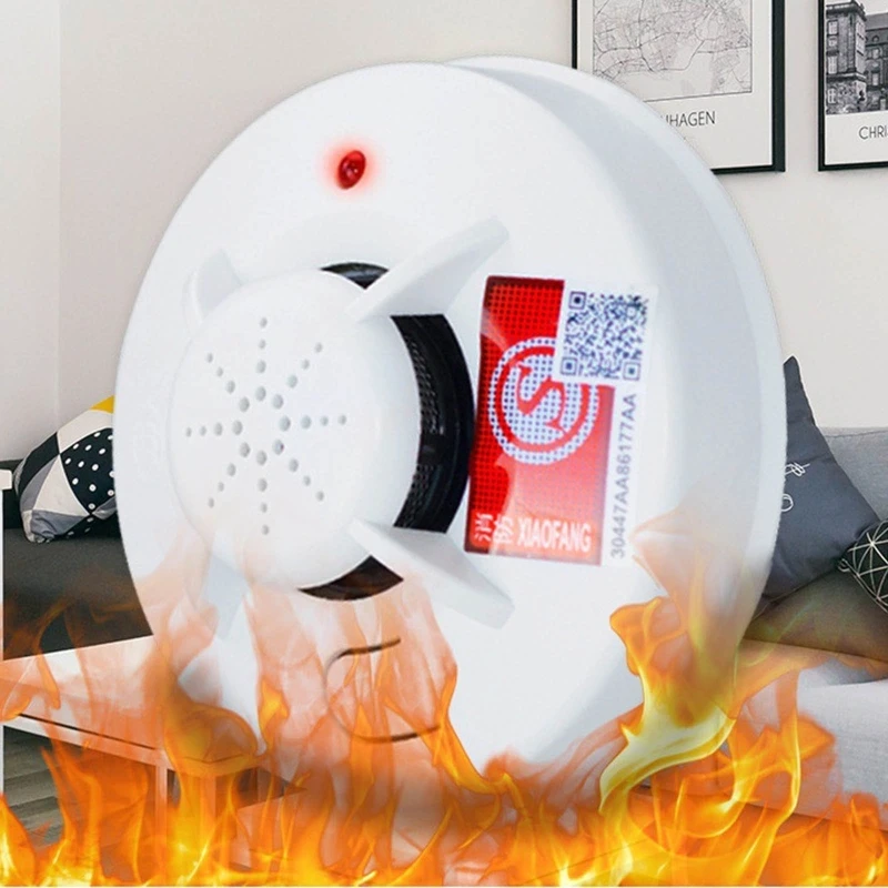 Detector de fumo a pilhas com luz e som, alarme de incêndio, alarmes de aviso seguros, a instalação fácil, 9V